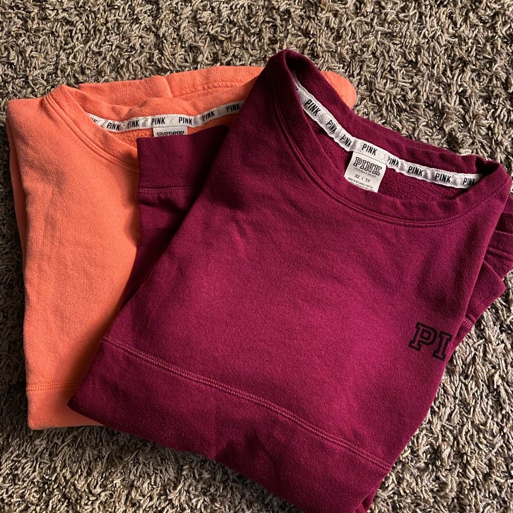 2 Victoria’s Secret PINK Lightweight SweatshirtsXS